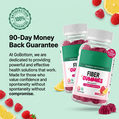 Dietary Fiber Gummies Raspberry Prebiotic Gut Health Energy Support Supplement for Daily